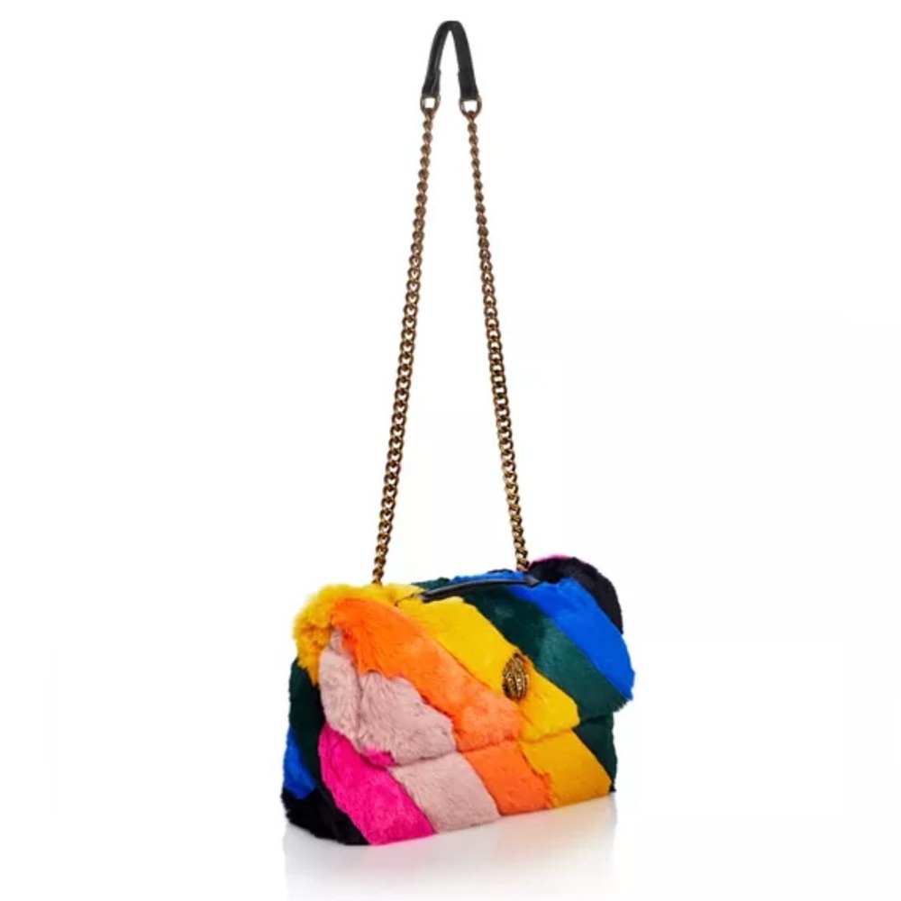 Kurt Geiger London Kensington Rainbow Faux Fur Shoulder Bag - Picture 6 of 8